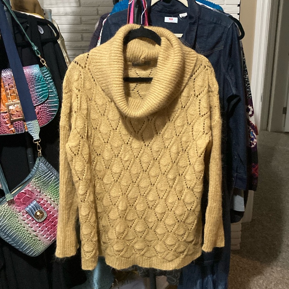 Cozy Cowl Neck Sweater in Mustard